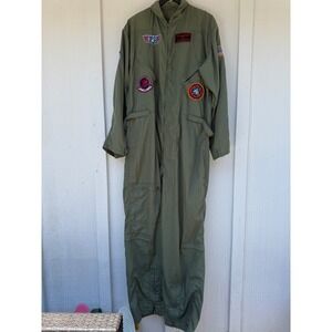 Leg Avenue Top Gun Maverick Flight Suit Costume Mens XL Olive Green Jumpsuit
